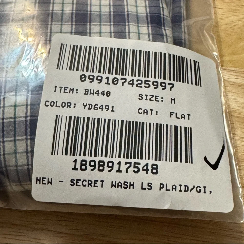 J. Crew Men’s Secret Wash Cotton Poplin Button Down Plaid Shirt BW440 SZ Med NWT
